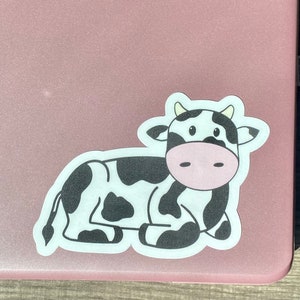 Cartoon cow sticker, vinyl cow sticker, waterproof sticker, journal sticker , laptop sticker, phone sticker, water bottle sticker, cows