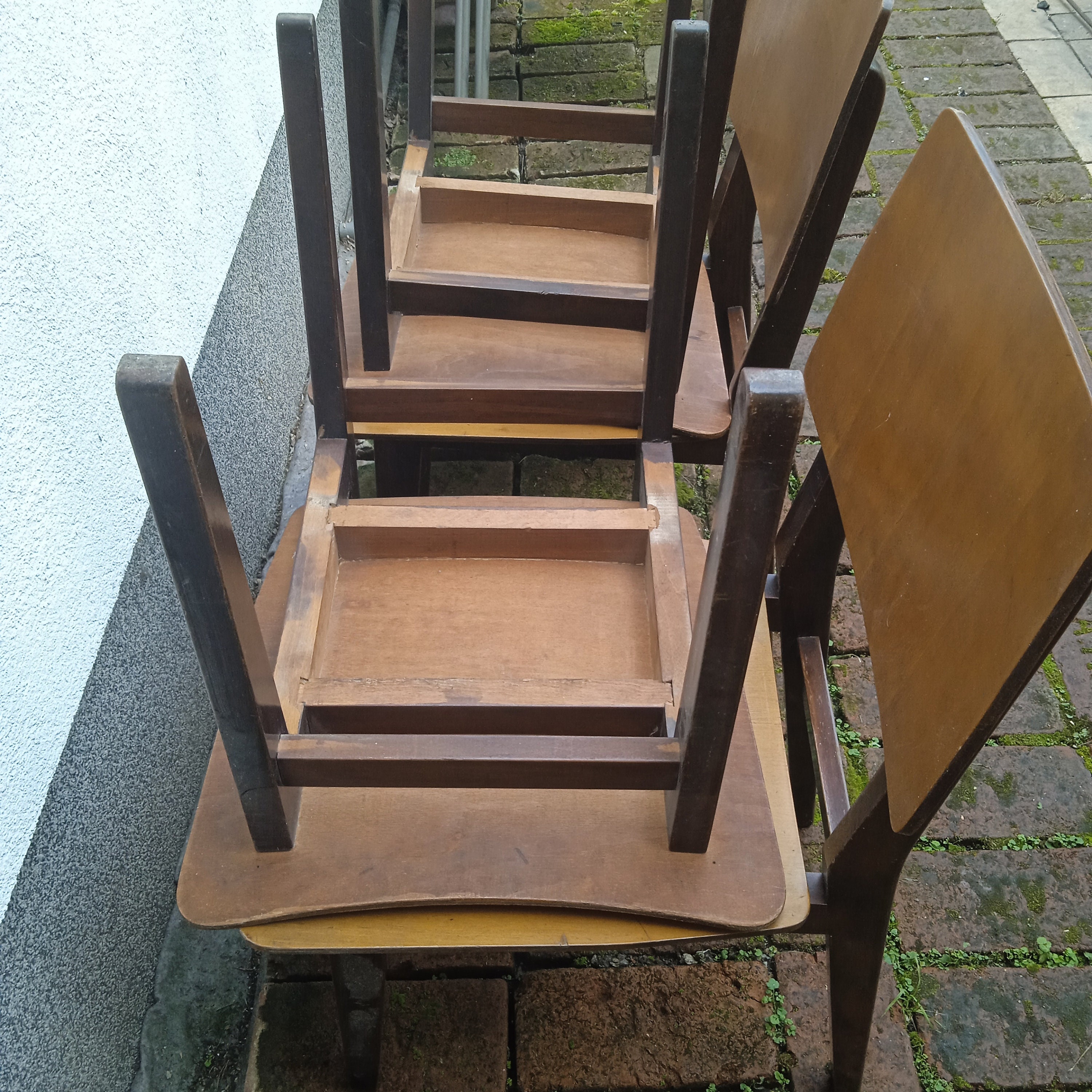 Set of 2 Wooden Dining Chairs, Retro Side Table Chairs, Made in