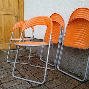 Vintage Space Age Klappstühle in Orange - Studio GR Italien, 1980er Jahre (2er-Set)