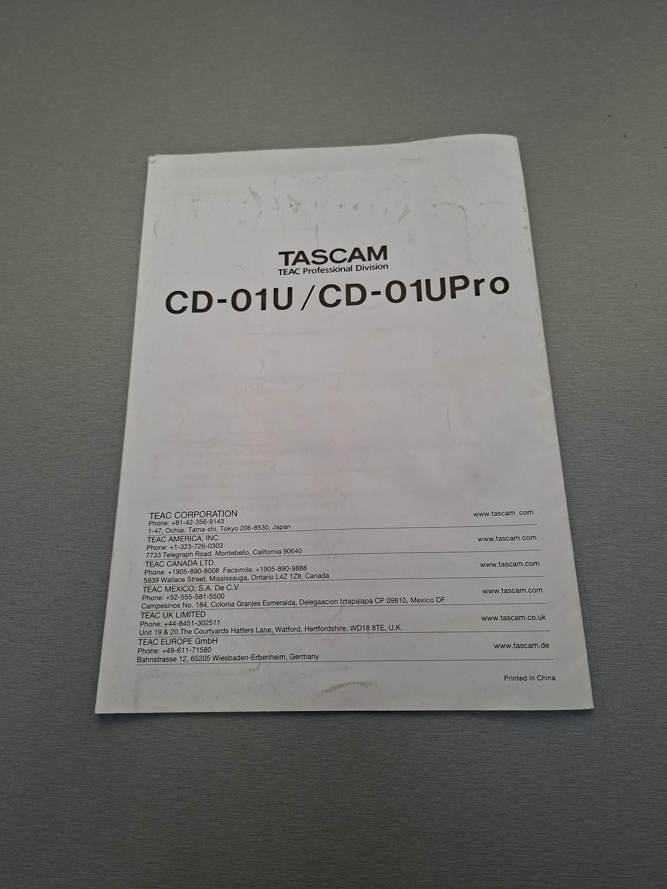 Tascam CD-01U Vintage CD Player – Discontinued Pro Audio Rackmount
