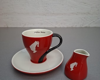 Julius Meinl Double Espresso Coffee Cup & Creamer Set, Austrian Coffeehouse
