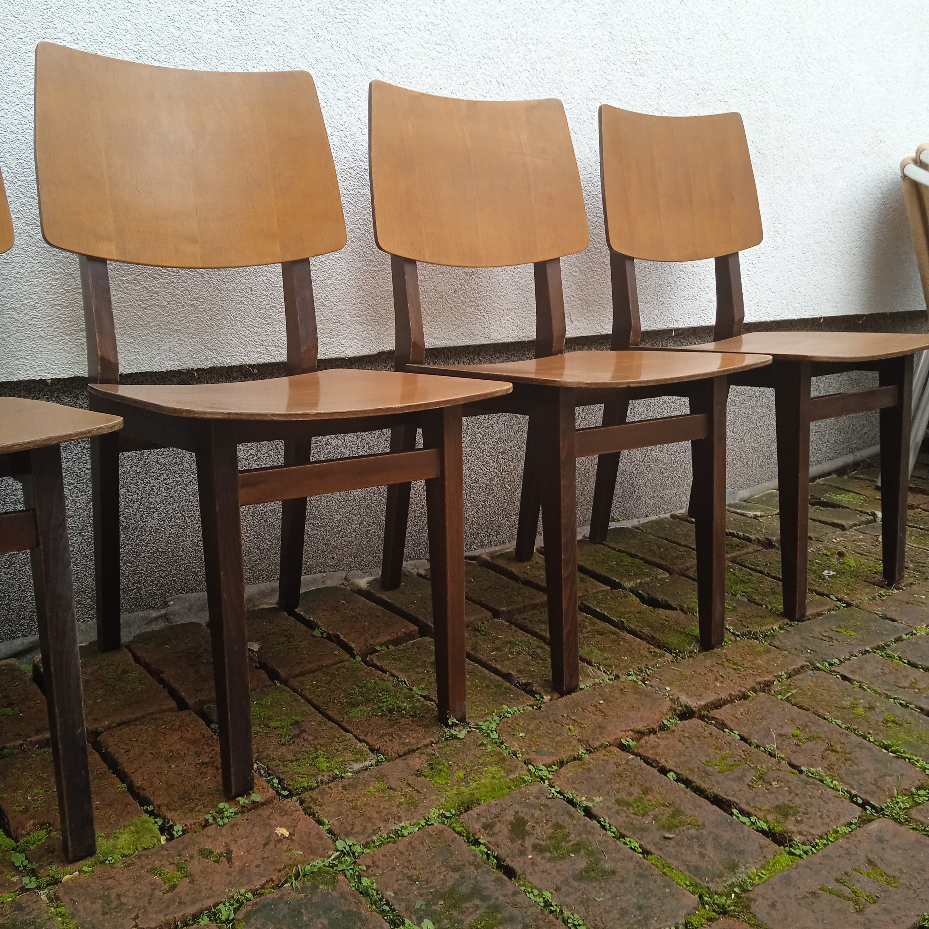 Set of 2 Wooden Dining Chairs, Retro Side Table Chairs, Made in