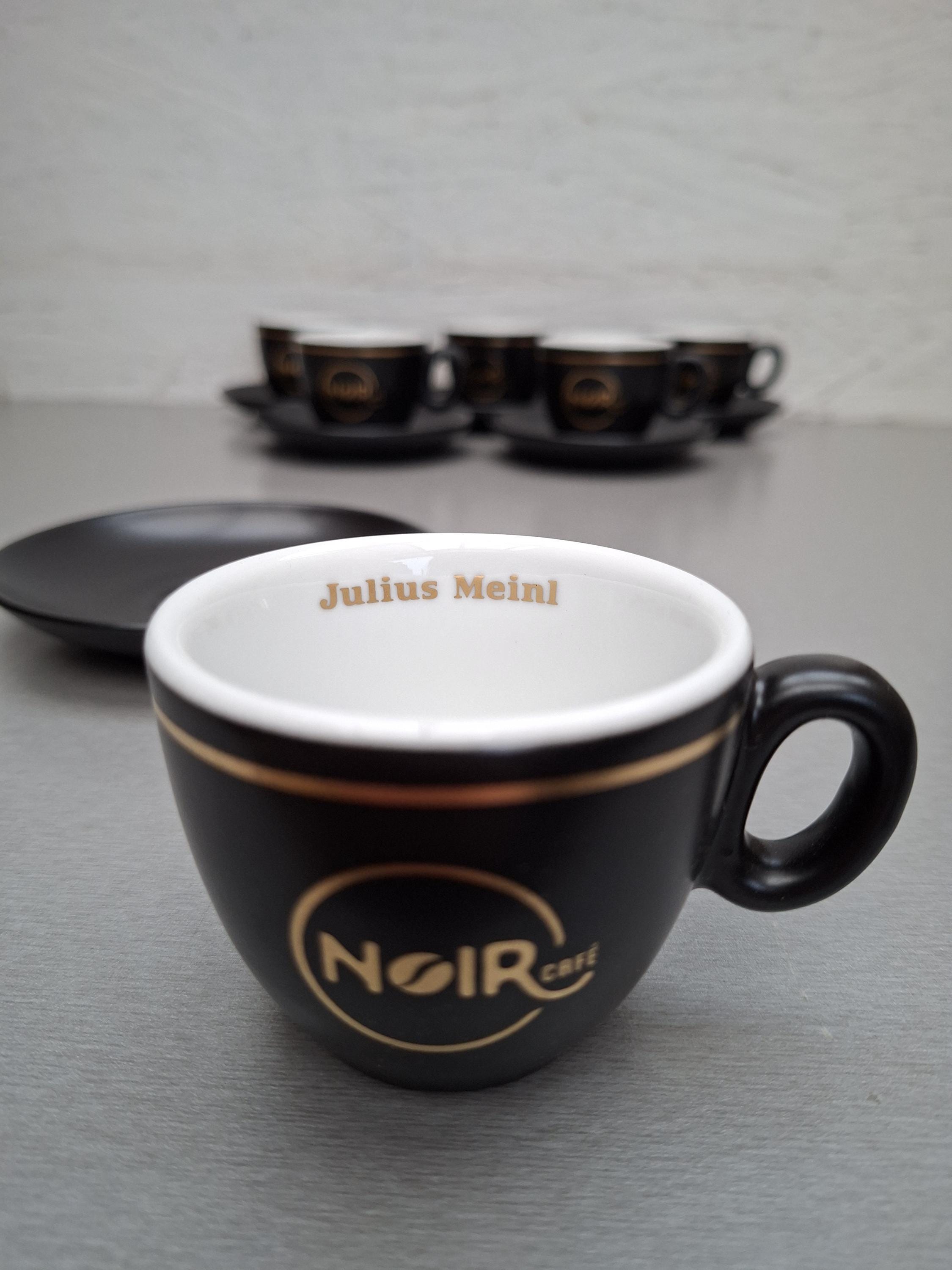 Julius Meinl Noir Caffè Espresso Cups & Saucers Set – Black