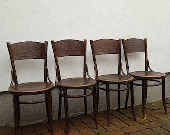 Vintage Set of 2 Thonet Bentwood Chairs No 219, Art Nouveau