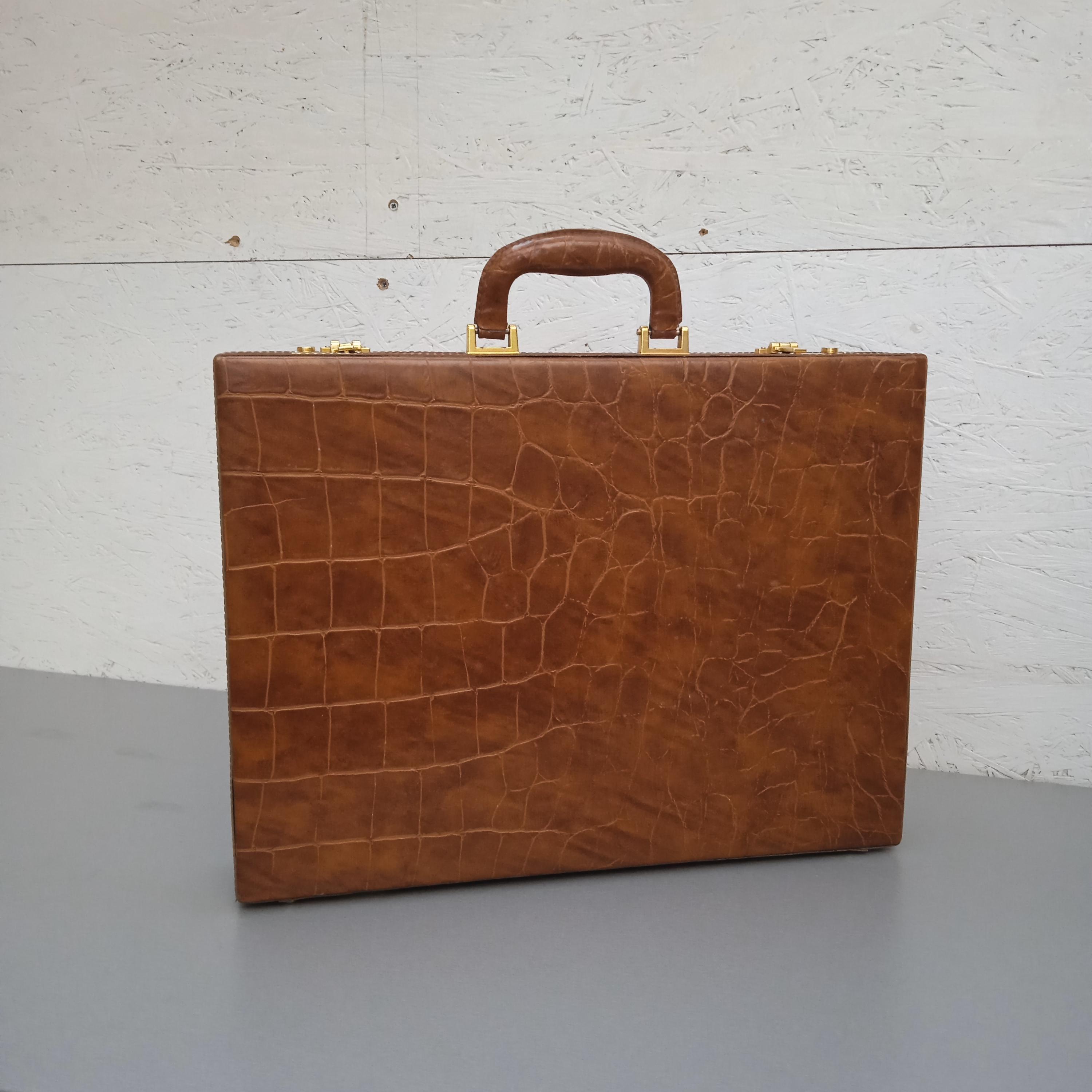Étui Norfolk Vintage Cuir Marron Années 1920 – Attaché-case Ashton