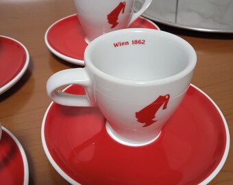 Set di tazzine da caffè espresso Julius Meinl: porcellana rossa classica, tazzine da caffè da collezione