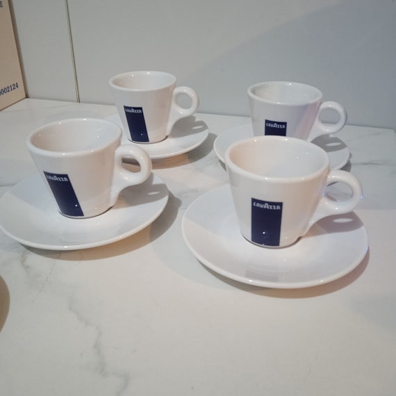 Lot De 10 Soucoupes à Café Lavazza - Diamètre 12,5 Cm, Porcelaine Blanche, Occasion Bon état