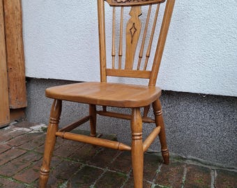 Vintage Brutalist Folk Chair | 1980s Farmhouse Furniture | Mid Century Primitive