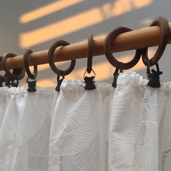 Wood Curtain Holder - Etsy
