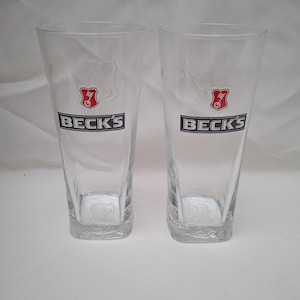 Vintage Beck&#39;s Beer Glass - German Half Pint Collector&#39;s Glass
