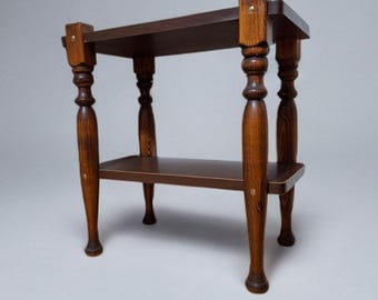 Vintage Two-Tier Side Table | Rustic Farmhouse Accent Furniture