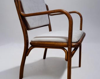 Vintage Mirjana Maračić Armchair • Mid-Century Bentwood Design • 1970s Croatian Modernist Seating • Mundus Florijan Bobić • New Upholstery