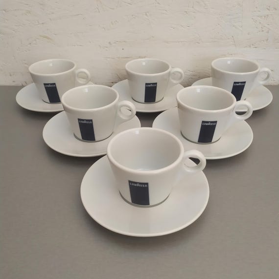 Lavazza Blu Collection Cappuccino-Tassen-Set: Porzellan-Kaffeebecher, 6er-Set