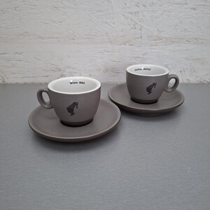 Julius Meinl Graues Espresso Tassen Set - Österreich Kaffeehaus, 2 Tassen & 2 Untertassen