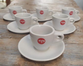Pascucci Espresso Cups & Saucers - Italian Porcelain Demitasse Set of 6