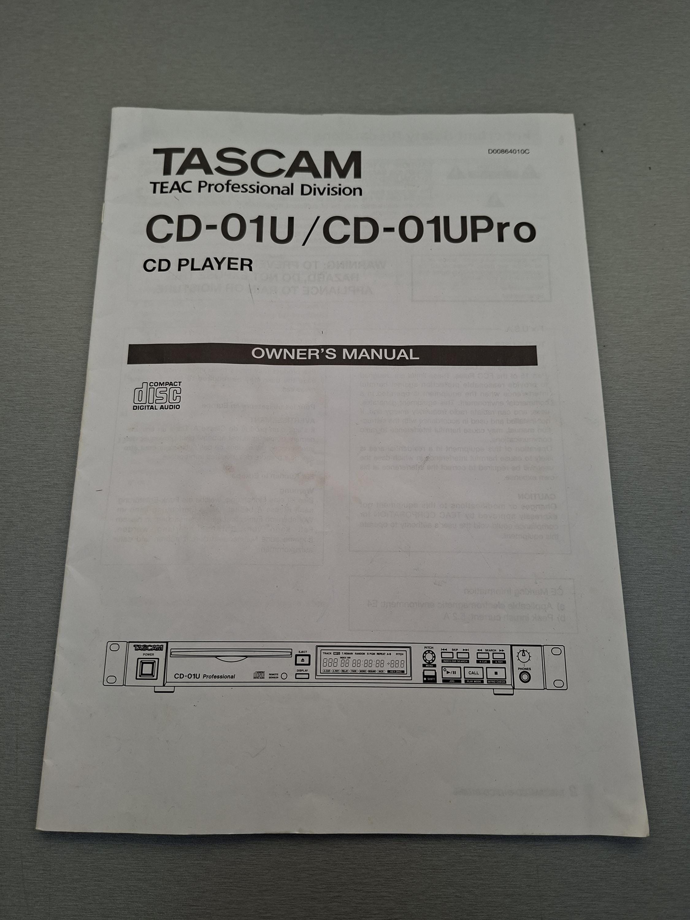 Tascam CD-01U Vintage CD Player – Discontinued Pro Audio Rackmount