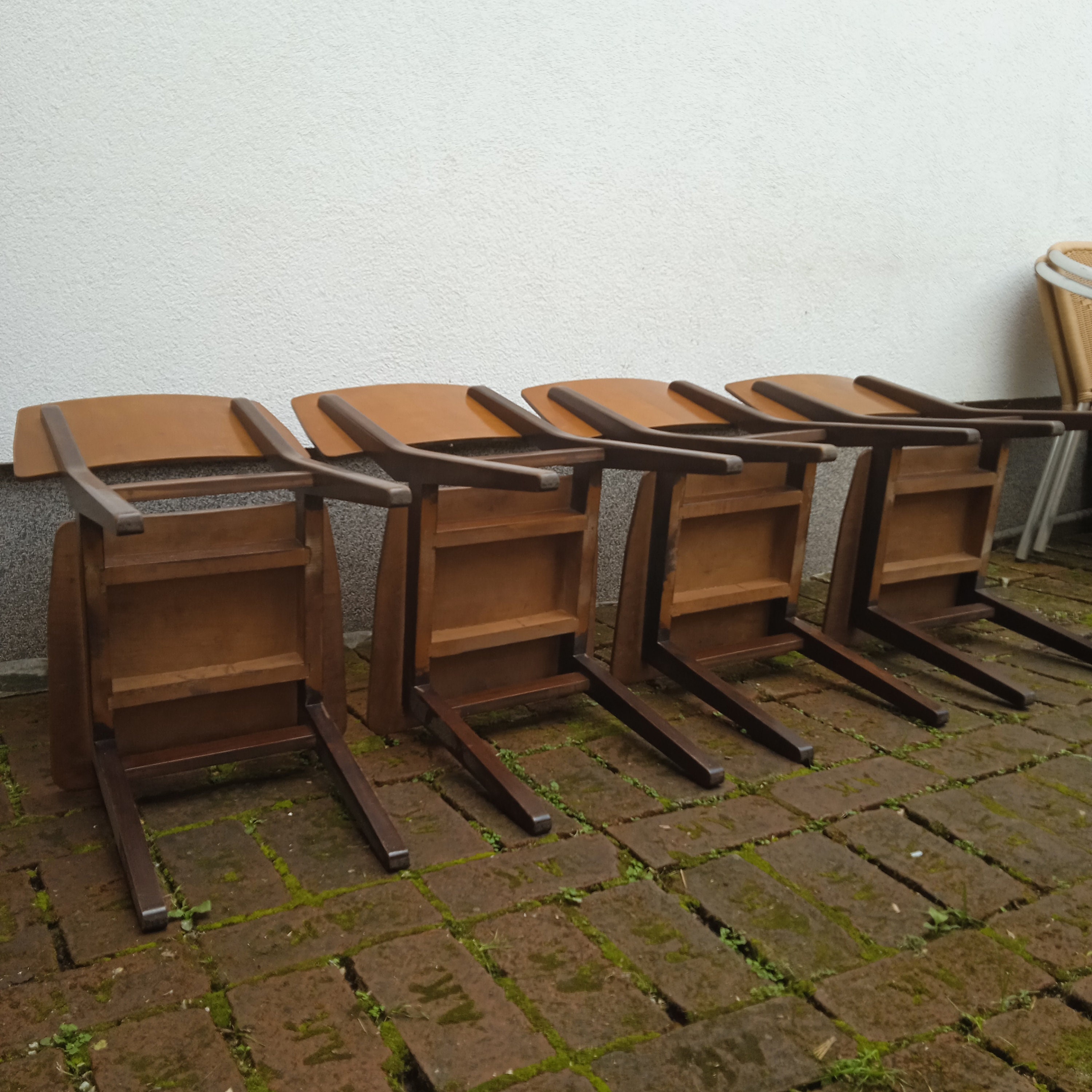 Set of 2 Wooden Dining Chairs, Retro Side Table Chairs, Made in