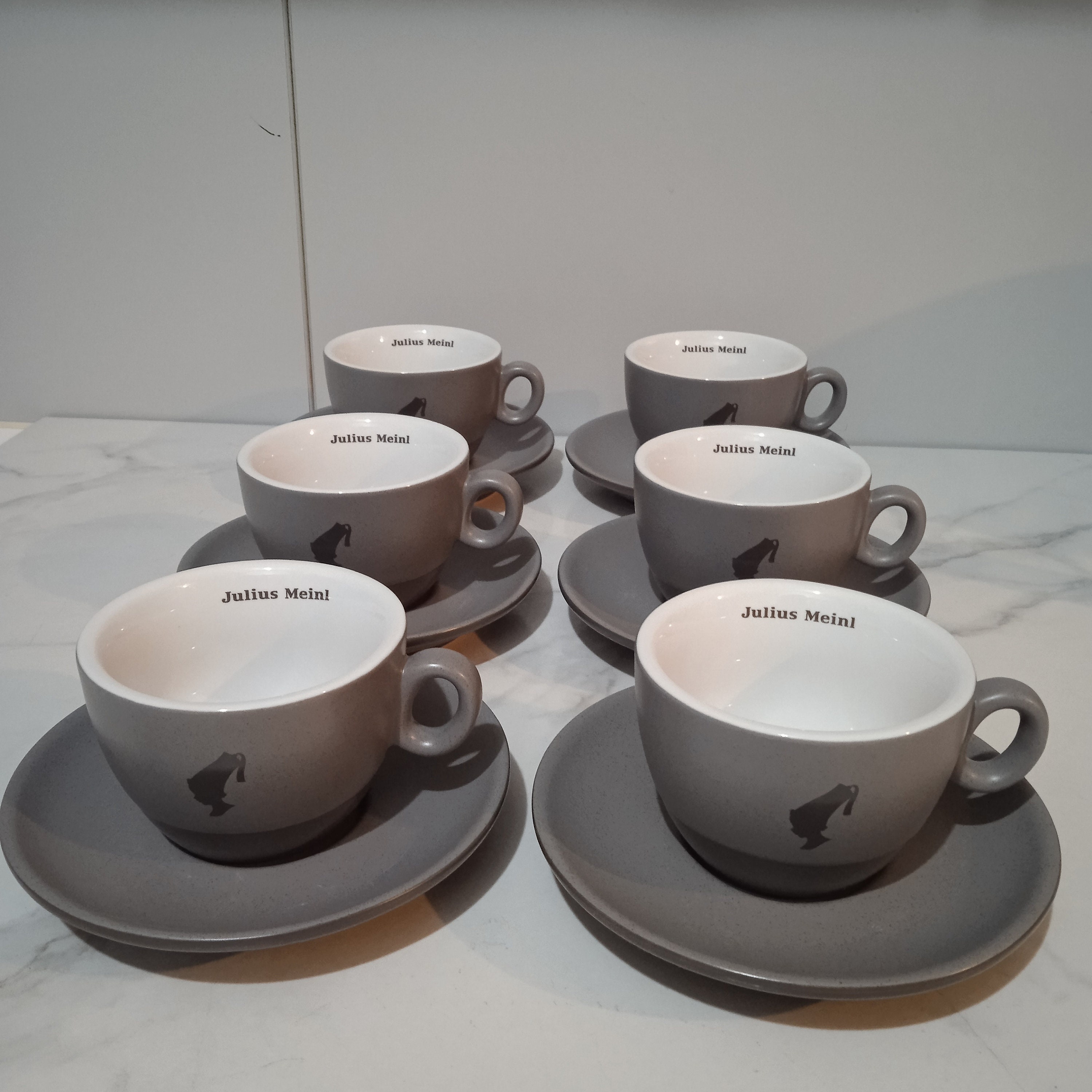 Julius Meinl Cappuccino Tassen Set – Rare Grey – 6 Tassen & Untertassen – 165 ml – Österreichisches Kaffeehaus