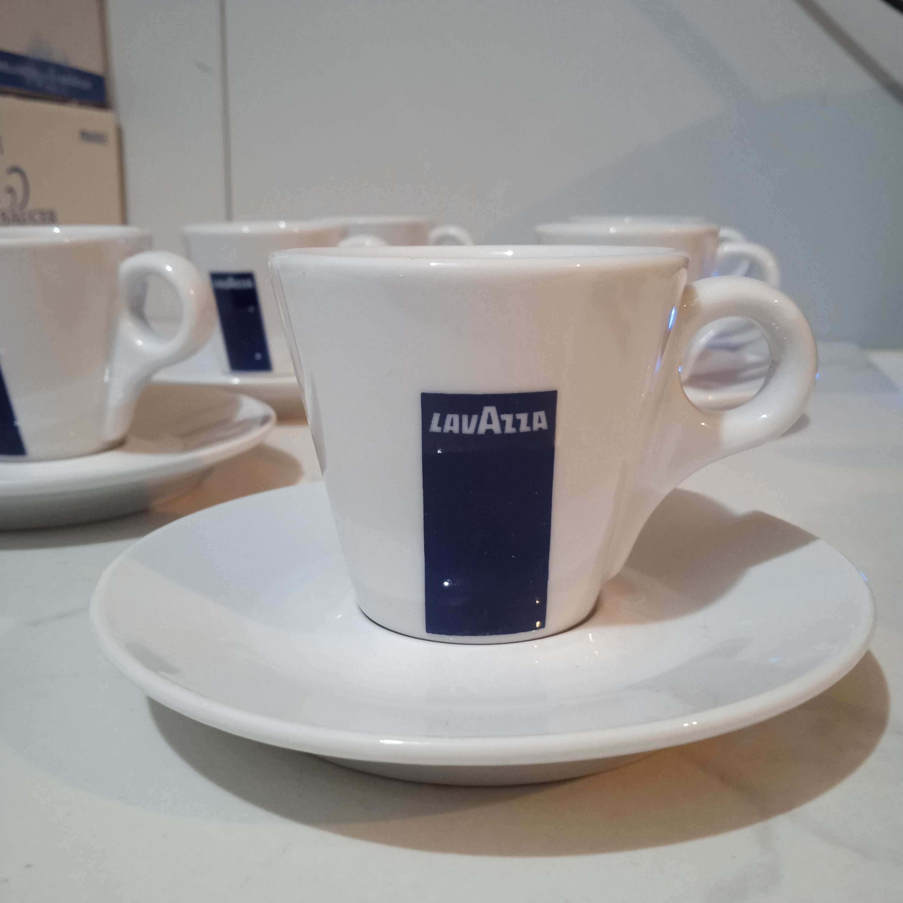 Lavazza Espresso Cups Set of 6, Italian Ceramic Coffee Cups