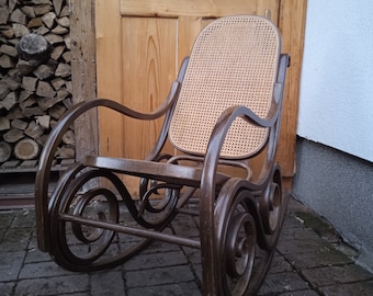 Thonet Bentwood Rocking Chair B-808: Vintage Cane Rocker - Etsy