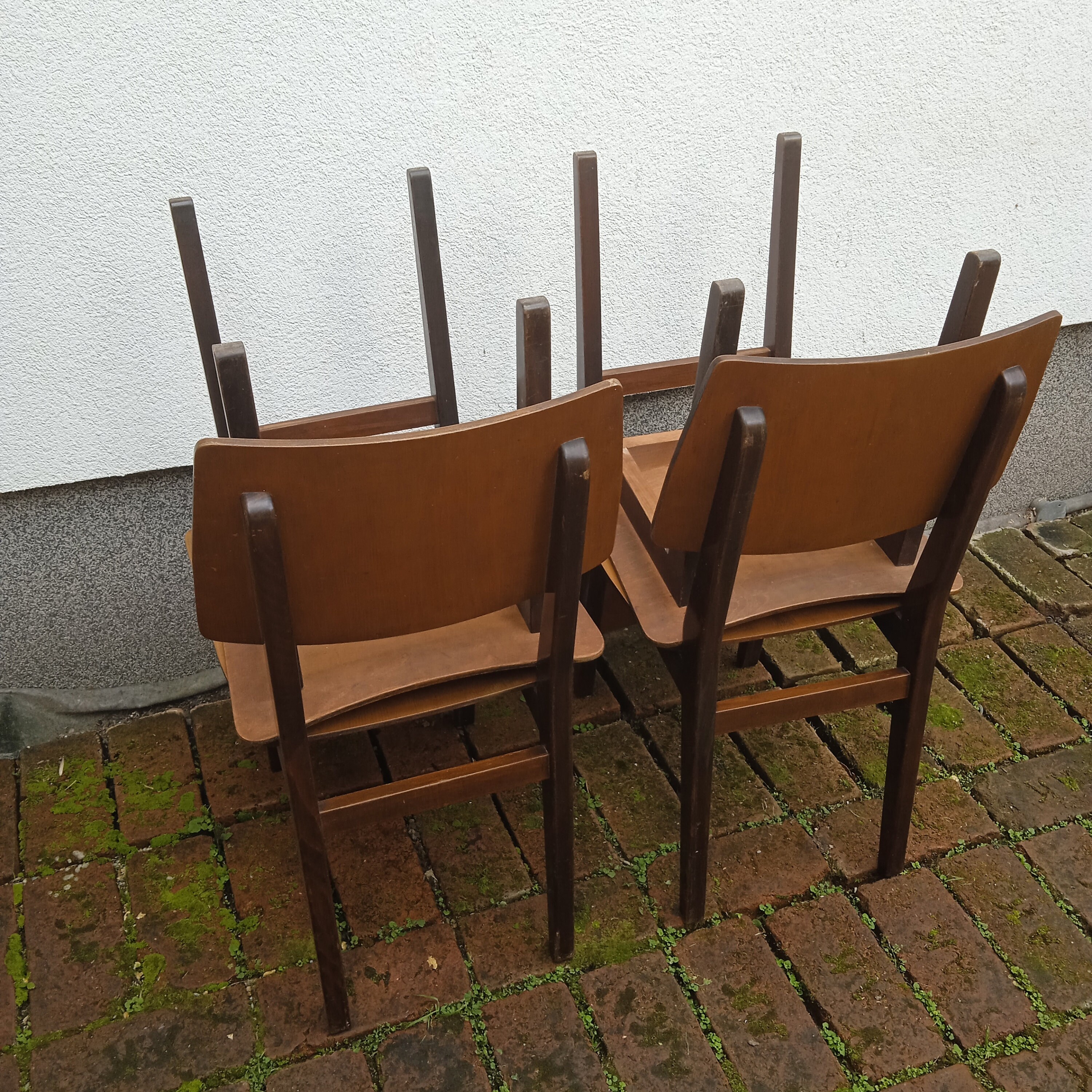 Set of 2 Wooden Dining Chairs, Retro Side Table Chairs, Made in