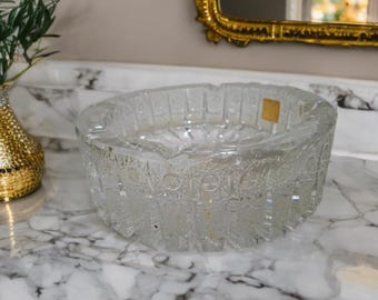 Vintage Hand Cut Samobor Crystal Ashtray