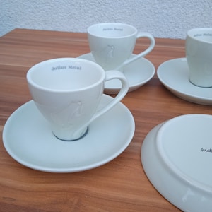 Set of 2 Julius Meinl premium line Matteo Thun small espresso cups, collectible coffee cups, espresso cup set, heavy white ceramic