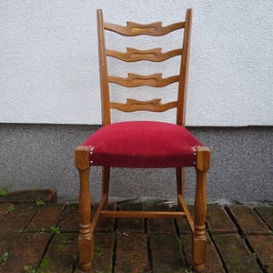 Silla de comedor vintage con respaldo de escalera, silla de cocina, silla auxiliar