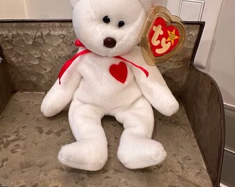 Rare Find Beanie Baby Valentino , Rare, Mint 'Origiinal' Error! Valentino Bear w/unique Rare Errors Ty Beanie Baby | Brown Nose | Like New.