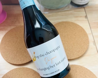 Etiquetas personalizadas para mini botellas de champán para despedidas de soltera: regalos de fiesta personalizados