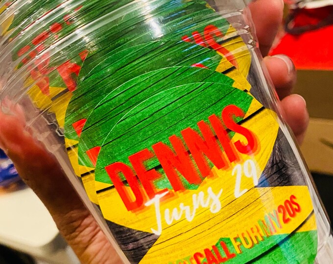 Custom Caribbean Sticker Decal for Cups, for Birthdays, Brunches