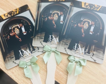 Abanicos de boda redondos personalizados: elegantes detalles para la ceremonia / Formato digital e imprimible