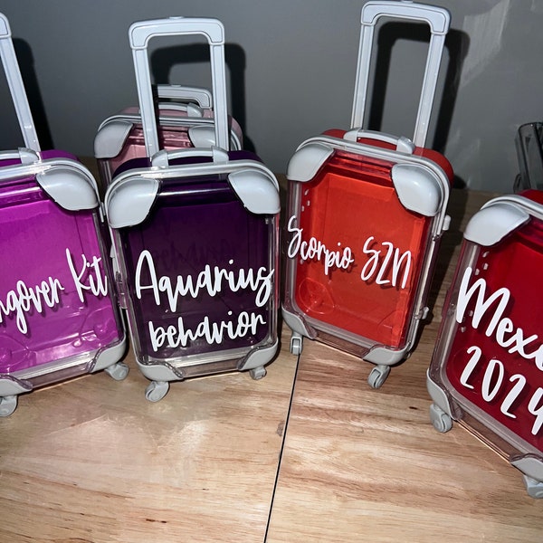 Mini trolley suitcase with telescopic handles and wheels for travel crews, bachelorettes, bridal/themed parties,candy boxes, birthdays