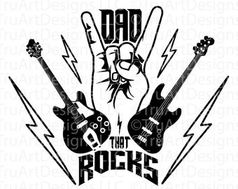 Rock and Roll Dad SVG, Rock and Roll Dad PNG, Rock Guitar, Muzyka, Koszulka Dad Rocks, Koszulka na dzień ojca png, Koszulka na dzień ojca svg, Najlepszy tata