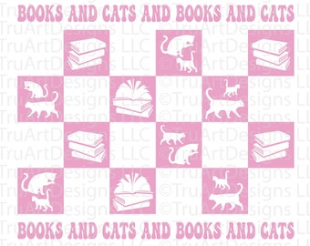 Bücher und Katzen svg, Katzen und Bücher png, Buchliebhaber svg, Katzenliebhaber png, süßes Shirt svg, Katzenmama Shirt svg, bibliophile svg, lustiges Katzen-Shirt