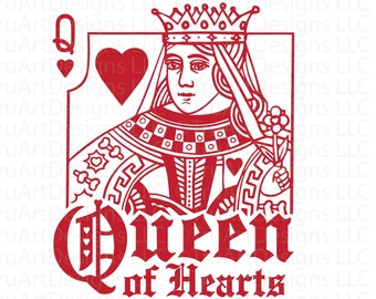 Queen of Hearts svg, Queen png, Valentine's Day svg, Queen of Hearts png, Mother's day svg, Hearts PNG, Playing cards, Womens Shirt art