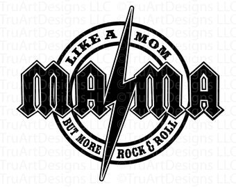 Mamá svg, diseño de mamá de rock and roll, camiseta del día de la madre PNG, mejor mamá png, mamá de rock png, rayo de acdc, camiseta de mamá de rock png, mamá genial