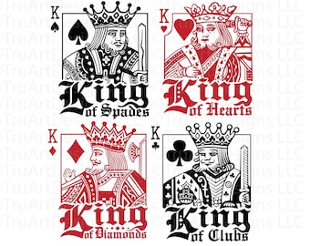 King Playing Card Lot. Vintage Kings for Crafts or a Creative Gift