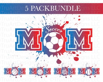 Sports Mom png bundle, Basketball mom png, Baseball mom png, Volleyball Mom PNG, Cheer Mom png, Soccer Mom svg, sporty mom, Mother's day art