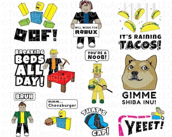 Roblox SVG 10 pack bundle, Roblox PNG, SVG Bundle, Kid Gaming SVGs, Kids Accessories SVGs, Roblox Clipart, Kids gaming art, cutting files