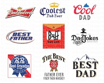 Fathers Day Dad Logos, Beer Parody Logos, SVG beer dad files, SVG grandpa file, Beer SVG files, Beer Parody Clip art, Files for print