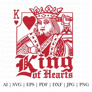 King of Hearts svg, King png, Valentine's Day svg, King of Hearts png, Father's day tshirt png, Hearts PNG, Playing cards, Men's Shirt art