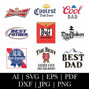 Logos de papa fête des pères, logos de parodie de bière, fichiers papa bière SVG, fichier grand-père SVG, fichiers SVG bière, clipart parodie de bière, fichiers pour impression