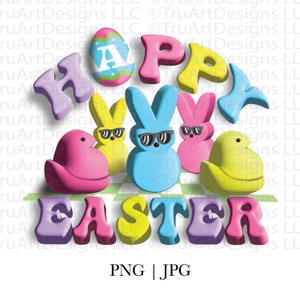 Peeps de Pâques PNG, lapin de Pâques png, Joyeuses Pâques PNG, DTF Pâques design, art mignon de Pâques, lapins png, sublimation de Pâques amusantes png