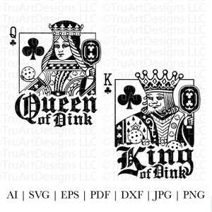 Pickleball Bundle, König und Königin svg, Paare svg, Paare png, Spielkarten PNG, Paare T-Shirts, Mann und Frau, Braut und Bräutigam