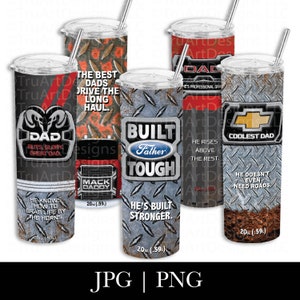 20 oz modèles de gobelet skinny, lot de Sublimation papa fête des pères, lot de 5 modèles de parodie de camion papa, fichiers PNG pour sublimation, art de gobelet papa
