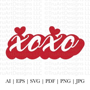 XOXO svg, XOXO png, Valentinstag svg, Valentinstag png, Retro Valentinstag, Herzen PNG, VDay png, Jubiläum png, Cute Valentine