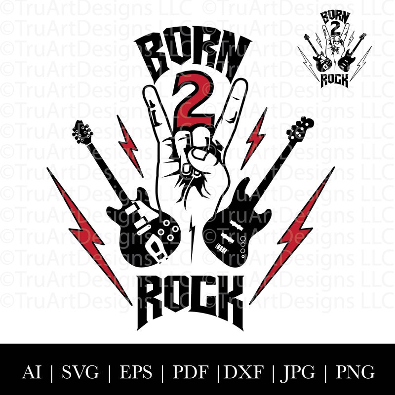 Born Two Rock Svg - Etsy