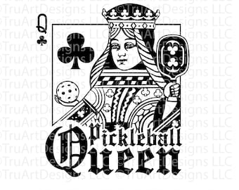 Pickleball png, Pickleball Queen svg, Playing card svg, Pickleball artwork, Women's pickle ball t-shirt, Mother's day tshirt png, Queen svg
