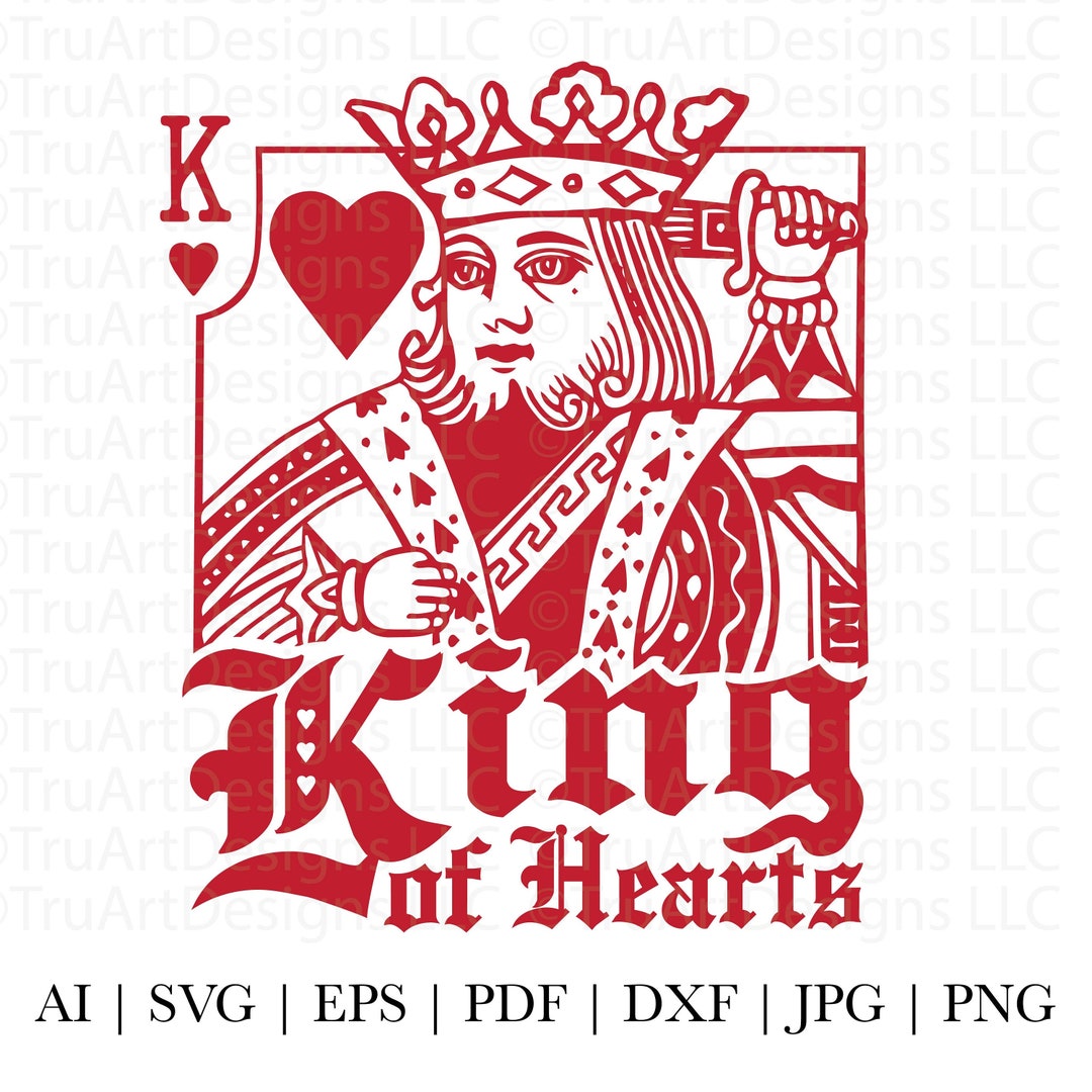 King of Hearts Svg, King Png, Valentine's Day Svg, King of Hearts Png